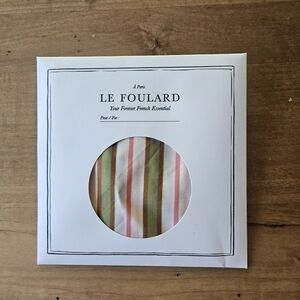 NWT Sezane Striped Scarf in Pink, Green, Tan, and White